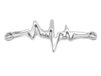 Verbinder Herzfrequenz in platinfarben 2er Set