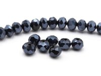 12 Glasschliffperlen in schwarz, 8 mm