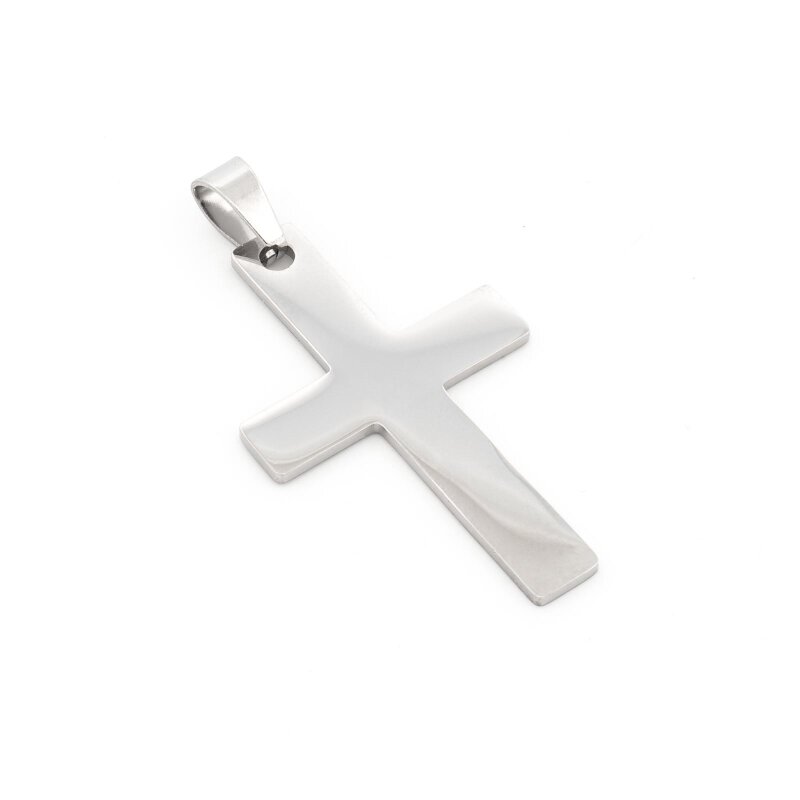 Anhänger Kreuz aus 304 Edelstahl in Platinfarben 1 Stück