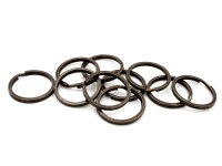 flache Schlüsselringe in antik bronzefarben 25 mm 10...
