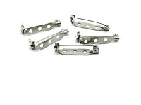 10 Broschennadeln 28 mm silber platiniert