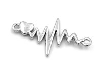 Verbinder Frequenz mit Herz in platinfarben 2er Set