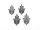 Verbinder als Hamsa Hand in antik silberfarben 4 Stück