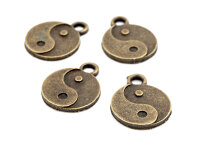 Anhänger Yin Yang antik bronze 4 Stück