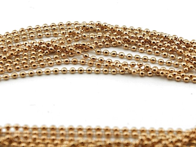 2 m Kugelkette light roségoldfarben 2 mm