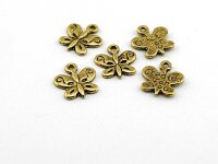 10 Schmetterlinge Anhänger in antik goldfarben