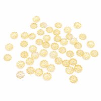 50 goldfarbene Perlkappen, 8 mm