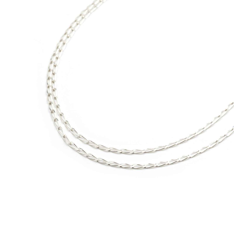 fertige Kette mit langen Gliedern aus 925 Sterling Silber 40cm