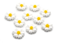 Cabochons als Gänseblümchen in weiß 8,5...