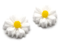 Cabochons als Gänseblümchen in weiß 8,5...