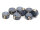 Porzellanperlen flach rund Grau 11,5 mm 8 Stück