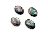 Resincabochons im Perlmutt Design in schwarz 14 x10 mm 4...