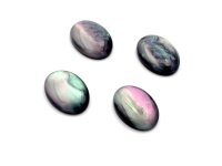 Resincabochons im Perlmutt Design in schwarz 18 x13 mm 4...