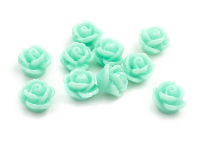 Resinperlen als Rosen in mint 10 Stück