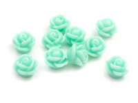 Resinperlen als Rosen in mint 10 Stück