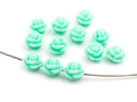 Resinperlen als Rosen in mint 10 Stück