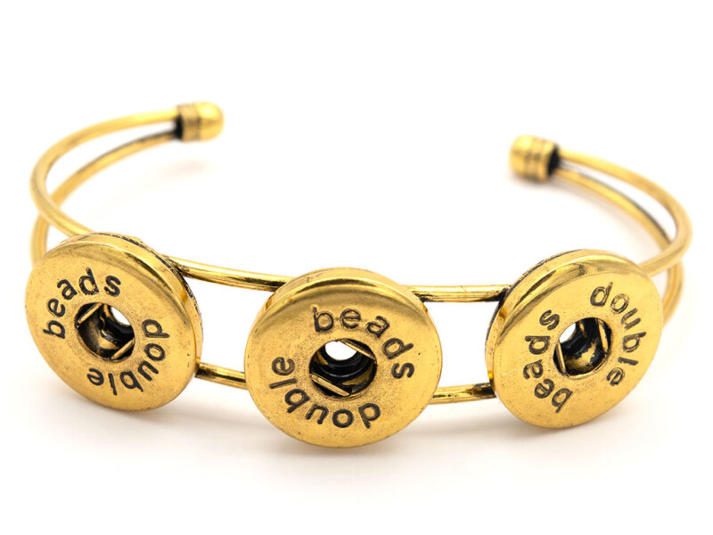 Click-Button Armreif in antik goldfarben 1 Stück