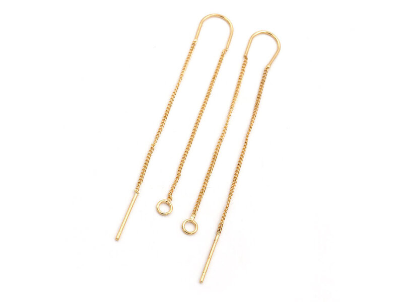 Ohrhänger mit Kette aus Messing mit 18K Goldbeschichtung 2 Stück