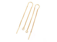 Ohrhänger mit Kette aus Messing mit 18K...