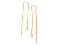 Ohrhänger mit Kette aus Messing mit 18K...