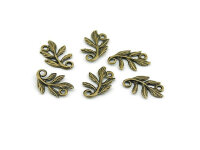 10 Verbinder Blätterranke in antik Bronze