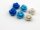 6 Cabochons im Set Röschen 10 mm marine