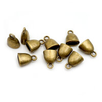 10 große Endkappen in antik Bronze
