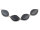 ovale Glasperle mit Verbinderstift im 4er Set in schwarz