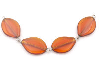 ovale Glasperle mit Verbinderstift im 4er Set in...