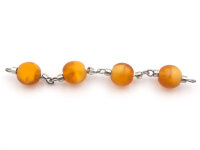 gefrostete Lampworkperle mit Verbinderstift im 4er Set in...