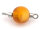 gefrostete Lampworkperle mit Verbinderstift im 4er Set in Bernstein