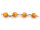 gefrostete Lampworkperle mit Verbinderstift im 4er Set in Bernstein