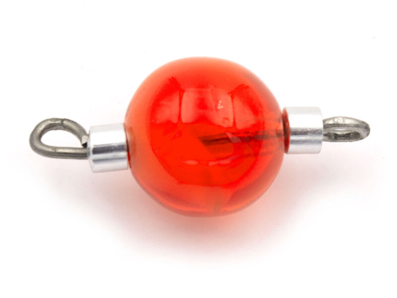 Perle  im Lampworkdesign in orangerot mit Verbinderstift im 4er Set