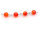 Perle  im Lampworkdesign in orangerot mit Verbinderstift im 4er Set