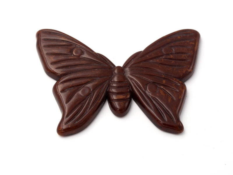 Schmetterling aus Vintage Kunststoff in braun marmoriert 7 x 5 cm