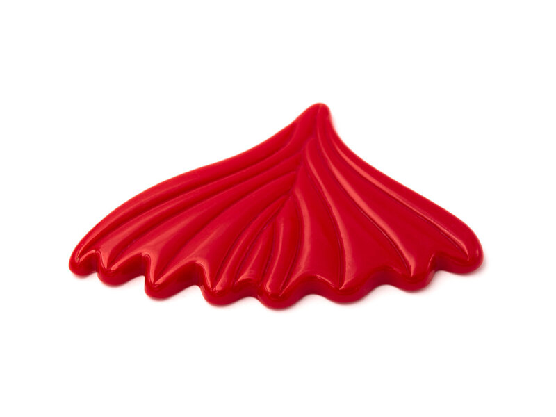 Meerjungfrau Flosse aus Vintage Kunststoff in rot 7 x 5 cm