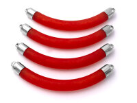 Verbinder aus Kunststoff in rot gefrostet 10 mm im 4er Set