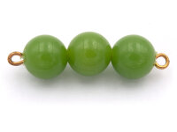 drei Perlen in olive mit Ösenstift in goldfarben im...