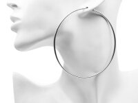 schmale Creolen aus 925 Sterling Silber 85 mm 2 Stück
