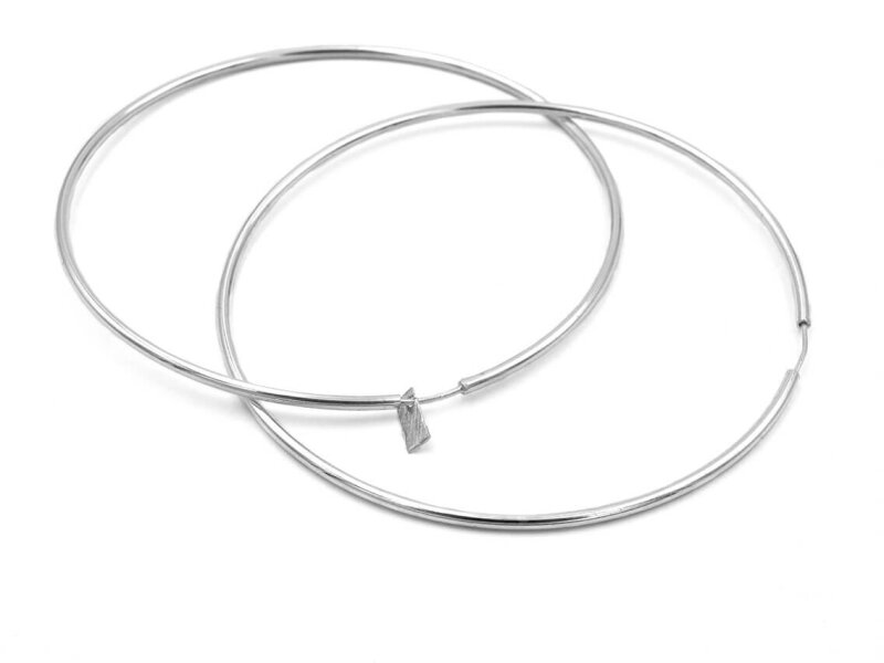 Creolen aus 925 Sterling Silber 75 mm 2 Stück