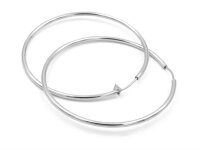 schmale Creolen aus 925 Sterling Silber 65 mm 2 Stück