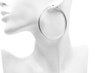 schmale Creolen aus 925 Sterling Silber 65 mm 2 Stück