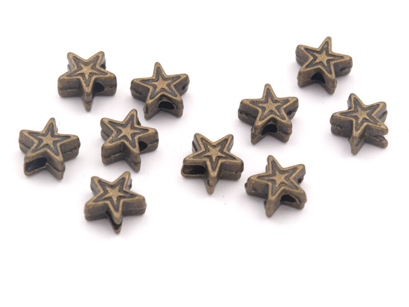 Zwischenperlen Stern in antik bronzefarben 6 mm 10 Stück
