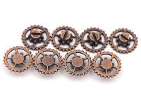 Steampunk Verbinder Zahnrad in antik kupferfarben 8er Set
