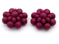 Perlenblume aus Holz in magenta 2 Stück