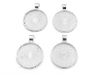 runde Fassungen für 25 mm Cabochons in silberfarben...