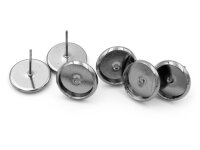 Ohrstecker aus Messing in gunmetalfarben für 10 mm...