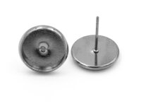 Ohrstecker aus Messing in gunmetalfarben für 10 mm...