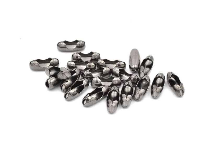 Verschlüsse für 2mm Kugelketten in gunmetal 40er Set