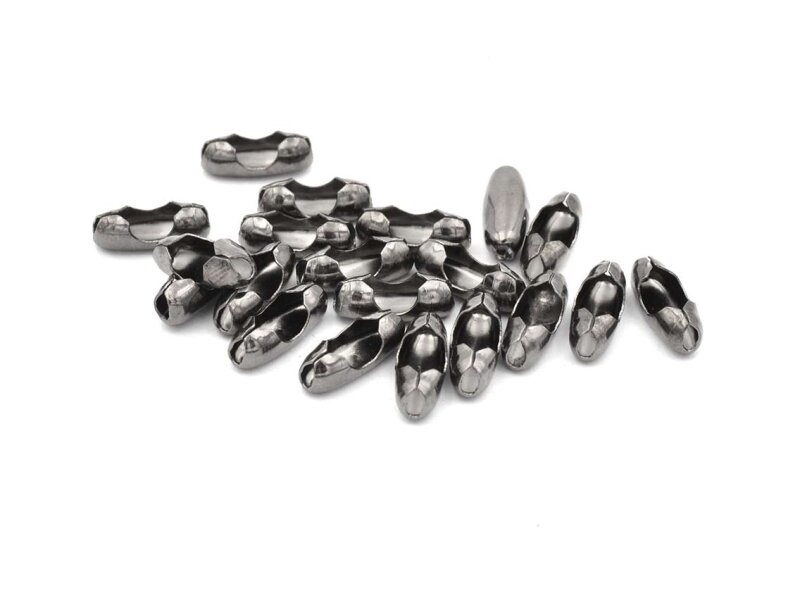 Verschlüsse für 3mm Kugelketten in gunmetal 20er Set